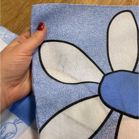 Vintage 90s Tweety Bird Twin Bedding Set 1998 Warner Bros Flat Sheet Fitted Pill - Picture 4 of 4